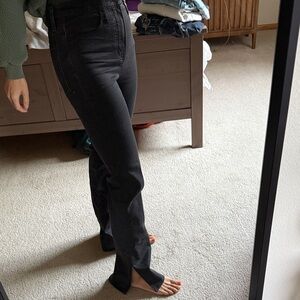 Madewell Black High-Waisted Jeans road tripper skinny flare jeans